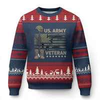 US Arrny Veteran Ugly Christmas Sweater Proud Soldier USA Flag Camouflage Military - Wonder Print Shop