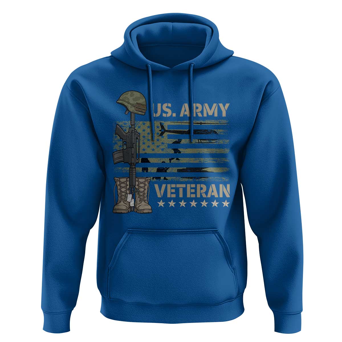 US Arrny Veteran Hoodie Proud Soldier USA Flag Camouflage Military - Wonder Print Shop