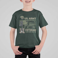 US Arrny Veteran T Shirt For Kid Proud Soldier USA Flag Camouflage Military - Wonder Print Shop