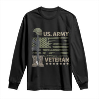 US Arrny Veteran Long Sleeve Shirt Proud Soldier USA Flag Camouflage Military - Wonder Print Shop