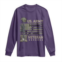 US Arrny Veteran Long Sleeve Shirt Proud Soldier USA Flag Camouflage Military - Wonder Print Shop