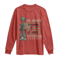 US Arrny Veteran Long Sleeve Shirt Proud Soldier USA Flag Camouflage Military - Wonder Print Shop