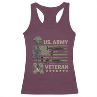 US Arrny Veteran Racerback Tank Top Proud Soldier USA Flag Camouflage Military - Wonder Print Shop