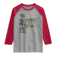 US Arrny Veteran Raglan Shirt Proud Soldier USA Flag Camouflage Military - Wonder Print Shop