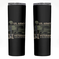 US Arrny Veteran Skinny Tumbler Proud Soldier USA Flag Camouflage Military - Wonder Print Shop