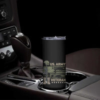 US Arrny Veteran Skinny Tumbler Proud Soldier USA Flag Camouflage Military - Wonder Print Shop