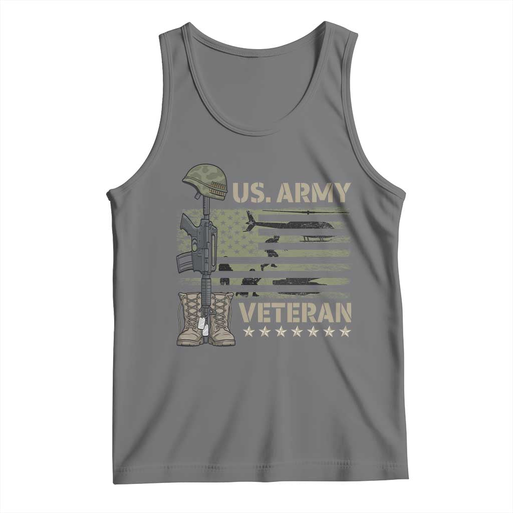 US Arrny Veteran Tank Top Proud Soldier USA Flag Camouflage Military - Wonder Print Shop