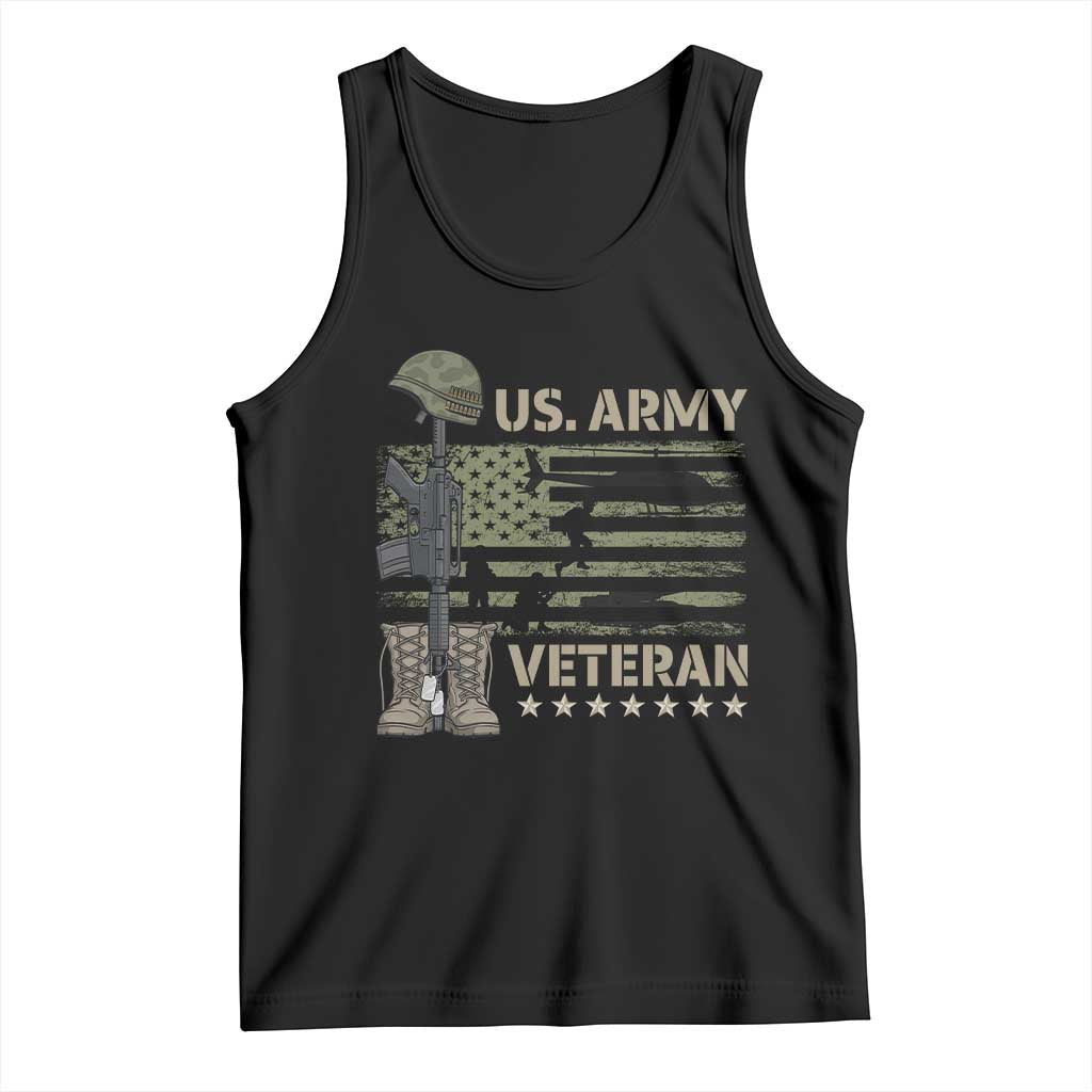 US Arrny Veteran Tank Top Proud Soldier USA Flag Camouflage Military - Wonder Print Shop