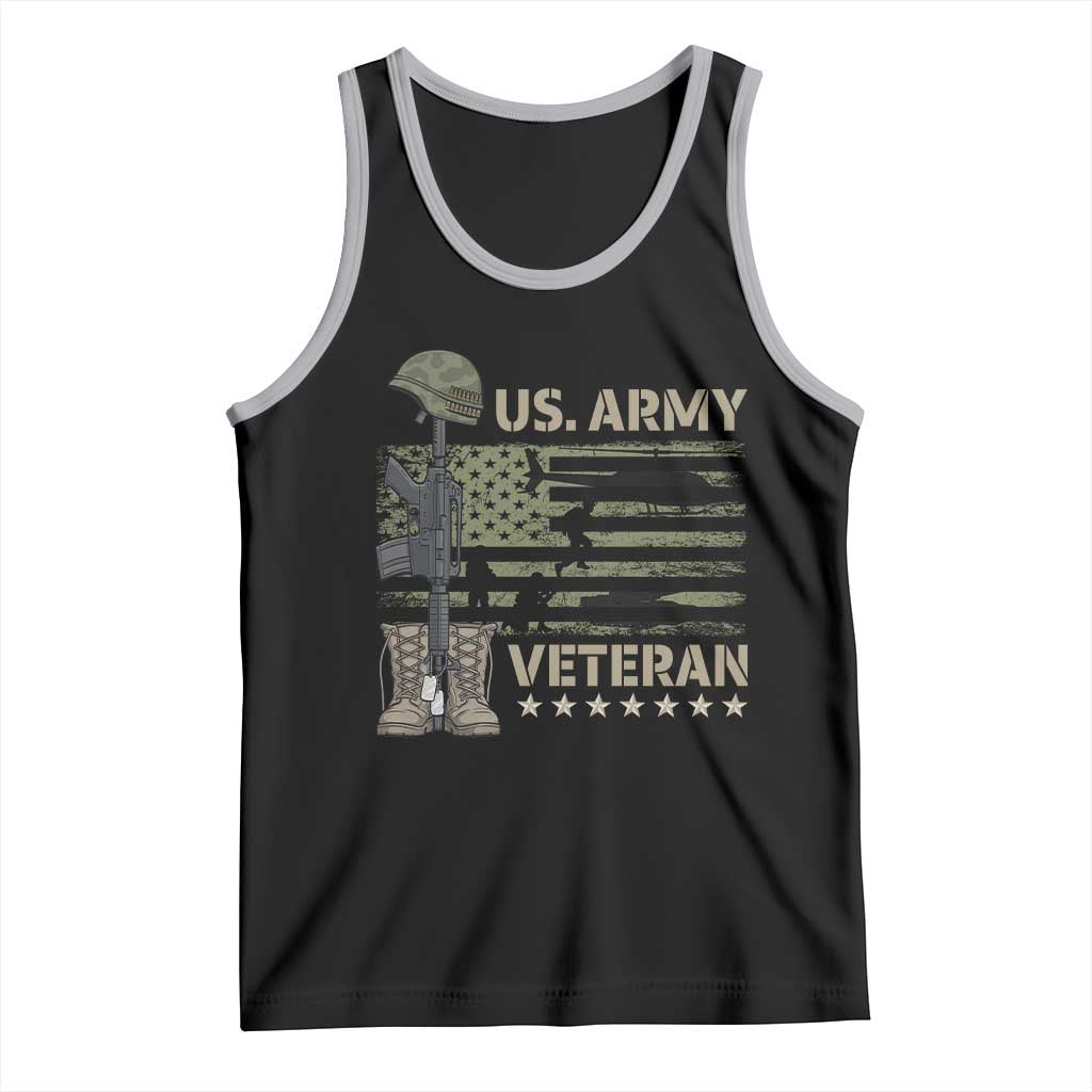 US Arrny Veteran Tank Top Proud Soldier USA Flag Camouflage Military - Wonder Print Shop