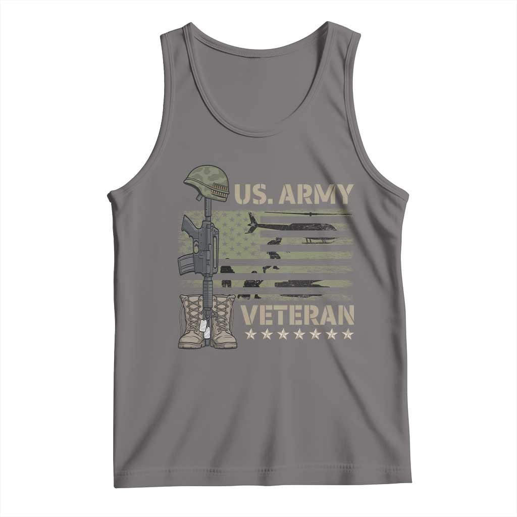 US Arrny Veteran Tank Top Proud Soldier USA Flag Camouflage Military - Wonder Print Shop