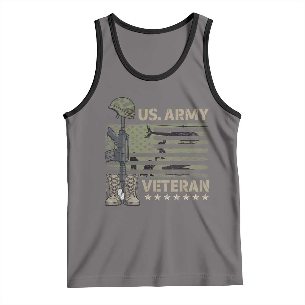 US Arrny Veteran Tank Top Proud Soldier USA Flag Camouflage Military - Wonder Print Shop