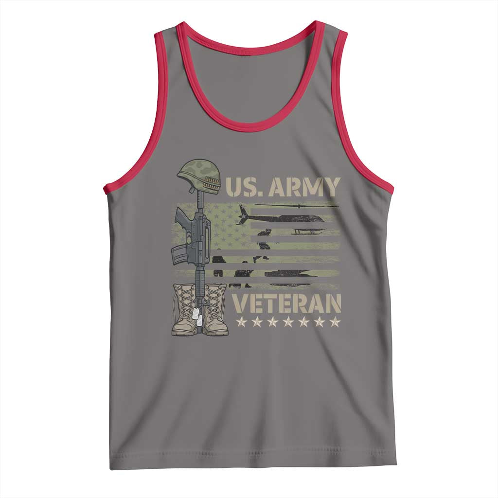 US Arrny Veteran Tank Top Proud Soldier USA Flag Camouflage Military - Wonder Print Shop
