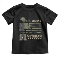 US Arrny Veteran Toddler T Shirt Proud Soldier USA Flag Camouflage Military - Wonder Print Shop