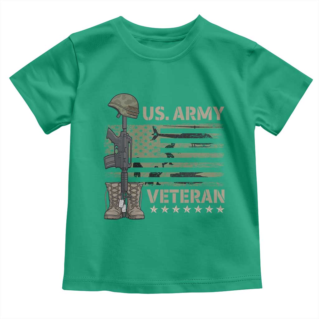 US Arrny Veteran Toddler T Shirt Proud Soldier USA Flag Camouflage Military - Wonder Print Shop