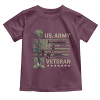 US Arrny Veteran Toddler T Shirt Proud Soldier USA Flag Camouflage Military - Wonder Print Shop