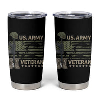 US Arrny Veteran Tumbler Cup Proud Soldier USA Flag Camouflage Military - Wonder Print Shop