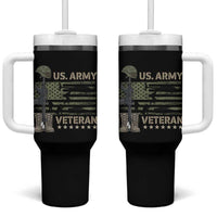 US Arrny Veteran Tumbler With Handle Proud Soldier USA Flag Camouflage Military - Wonder Print Shop