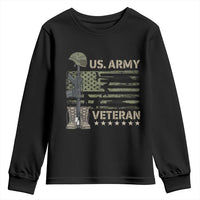 US Arrny Veteran Youth Sweatshirt Proud Soldier USA Flag Camouflage Military - Wonder Print Shop