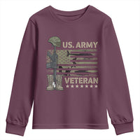 US Arrny Veteran Youth Sweatshirt Proud Soldier USA Flag Camouflage Military - Wonder Print Shop