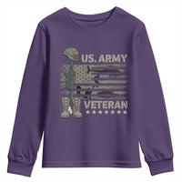US Arrny Veteran Youth Sweatshirt Proud Soldier USA Flag Camouflage Military - Wonder Print Shop