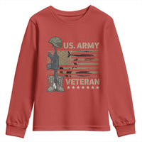 US Arrny Veteran Youth Sweatshirt Proud Soldier USA Flag Camouflage Military - Wonder Print Shop