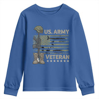 US Arrny Veteran Youth Sweatshirt Proud Soldier USA Flag Camouflage Military - Wonder Print Shop