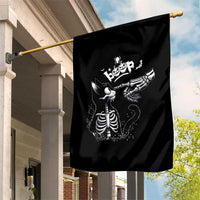 Black Cat Halloween Garden Flag Skeleton Hand Boop - Wonder Print Shop