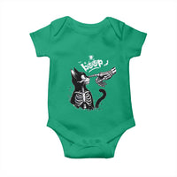 Black Cat Halloween Baby Onesie Skeleton Hand Boop - Wonder Print Shop