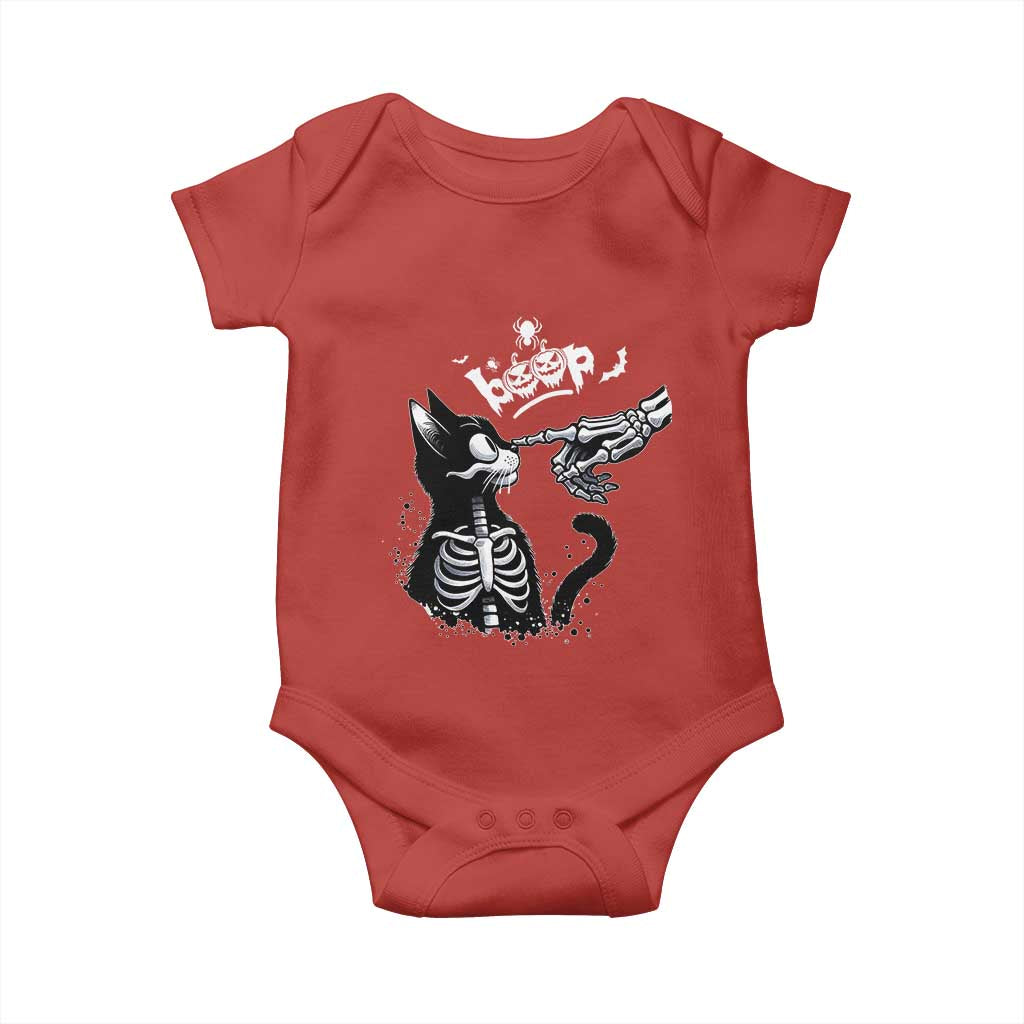 Black Cat Halloween Baby Onesie Skeleton Hand Boop - Wonder Print Shop