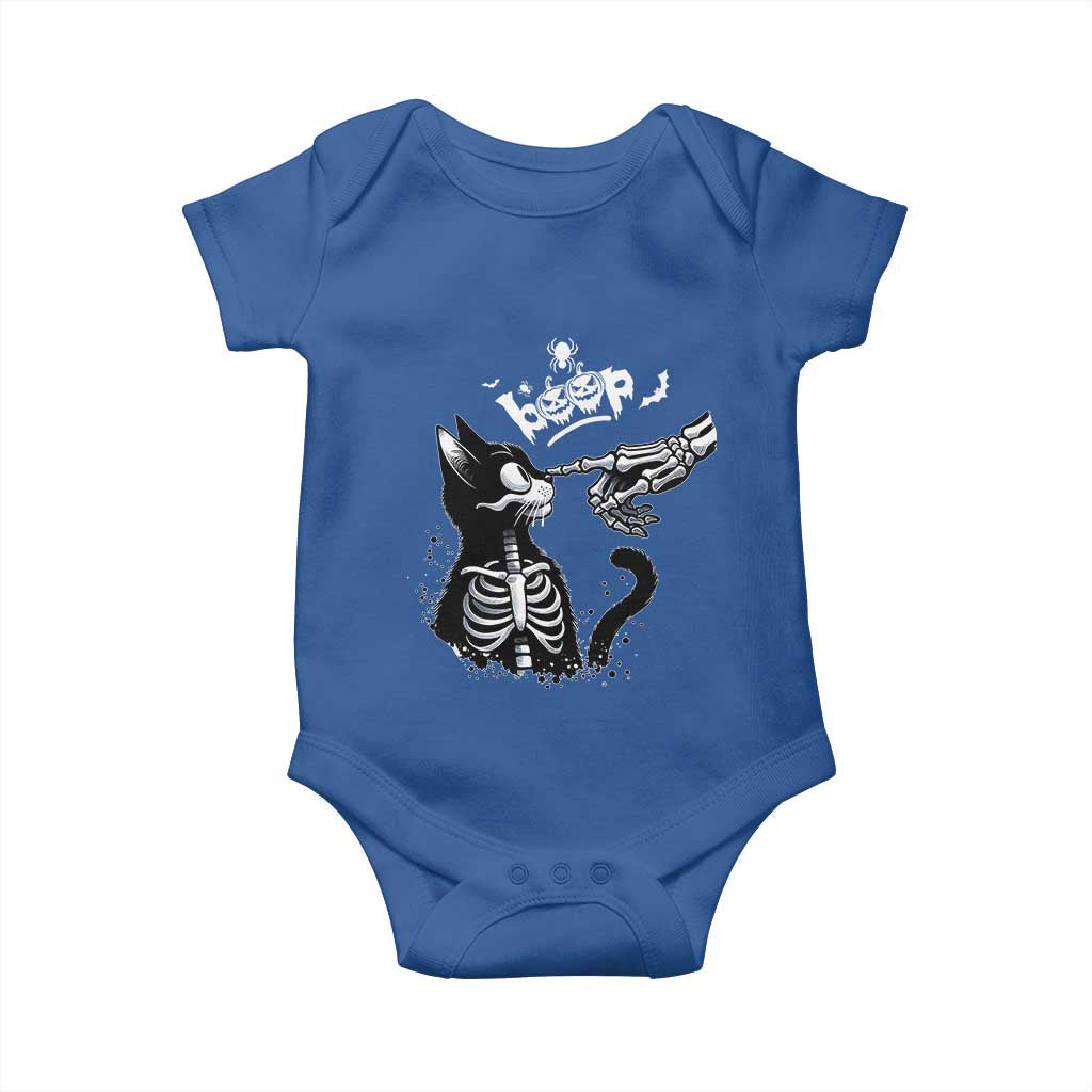 Black Cat Halloween Baby Onesie Skeleton Hand Boop - Wonder Print Shop