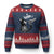 Black Cat Halloween Ugly Christmas Sweater Skeleton Hand Boop - Wonder Print Shop