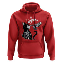 Black Cat Halloween Hoodie Skeleton Hand Boop - undefined