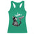 Black Cat Halloween Racerback Tank Top Skeleton Hand Boop - Wonder Print Shop