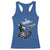 Black Cat Halloween Racerback Tank Top Skeleton Hand Boop - Wonder Print Shop