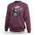 Black Cat Halloween Sweatshirt Skeleton Hand Boop - Wonder Print Shop
