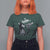 Black Cat Halloween T Shirt For Women Skeleton Hand Boop - Wonder Print Shop