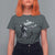 Black Cat Halloween T Shirt For Women Skeleton Hand Boop - Wonder Print Shop