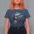 Black Cat Halloween T Shirt For Women Skeleton Hand Boop - Wonder Print Shop