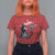 Black Cat Halloween T Shirt For Women Skeleton Hand Boop - Wonder Print Shop