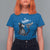 Black Cat Halloween T Shirt For Women Skeleton Hand Boop - Wonder Print Shop