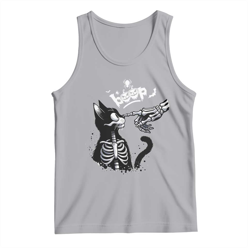 Black Cat Halloween Tank Top Skeleton Hand Boop - Wonder Print Shop