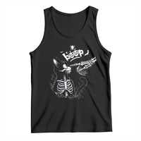 Black Cat Halloween Tank Top Skeleton Hand Boop - Wonder Print Shop