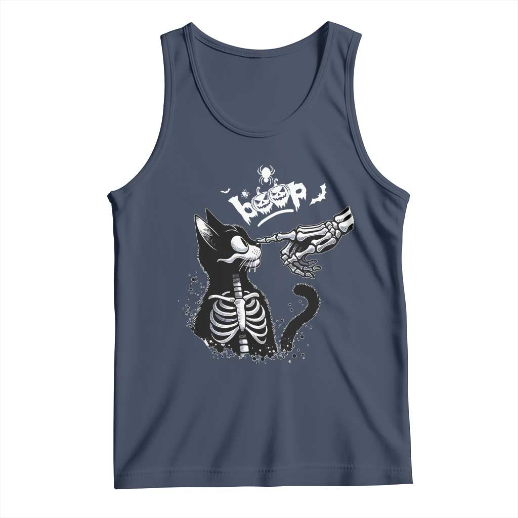 Black Cat Halloween Tank Top Skeleton Hand Boop - Wonder Print Shop