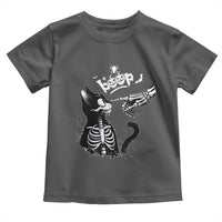 Black Cat Halloween Toddler T Shirt Skeleton Hand Boop - Wonder Print Shop