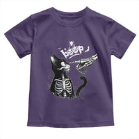 Black Cat Halloween Toddler T Shirt Skeleton Hand Boop - Wonder Print Shop