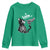 Black Cat Halloween Youth Sweatshirt Skeleton Hand Boop - Wonder Print Shop