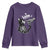Black Cat Halloween Youth Sweatshirt Skeleton Hand Boop - Wonder Print Shop