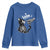 Black Cat Halloween Youth Sweatshirt Skeleton Hand Boop - Wonder Print Shop