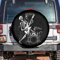 Rock Skeleton Cat Playing Guitar Spare Tire Cover Funny Halloween Kitty Music Lovers - Wonder Print Shop
