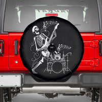 Rock Skeleton Cat Playing Guitar Spare Tire Cover Funny Halloween Kitty Music Lovers - Wonder Print Shop